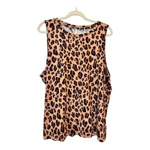 Fabletics Leopard Print Athletic Tank Top - Black and Brown SZ XXL New With Tags